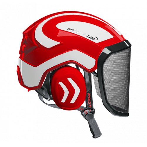 Casque Protos intégral arborist F39 : rouge/blanc