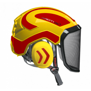 Casque Protos intégral arborist F39 :  jaune/rouge fluo