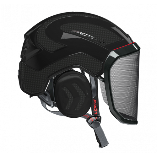 Casque Protos intégral arborist F39 : noir/carbone