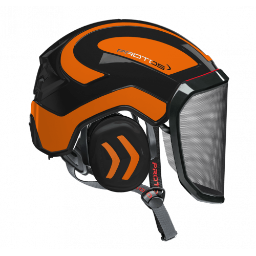 Casque Protos intégral arborist F39 : noir/orange