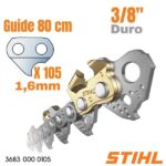 Chaîne Rapid duro 3 - 3/8" - 1,6 mm - 105 ent - 80 cm Stihl 3683 000 0105