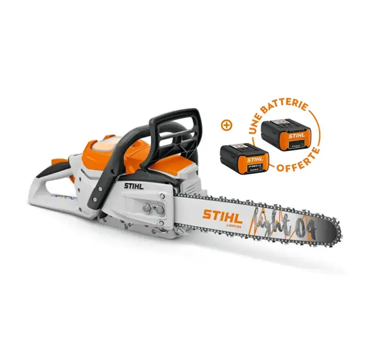 Tronçonneuse à batterie MSA 300 C-O Pack Promo – Stihl MSA300 – Avec 2 Batteries AP 500 S – Capteur d'huile – Système AP