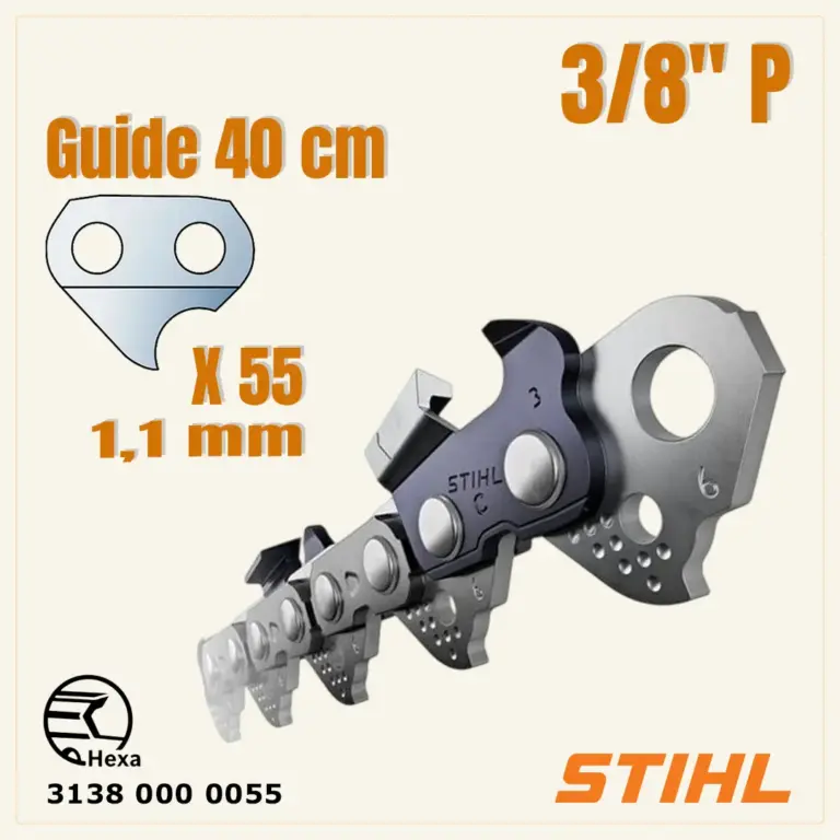 Chaîne de Tronçonneuse Stihl Picco HEXA – 3138 000 0055 – PH3 – Guide de 40 cm